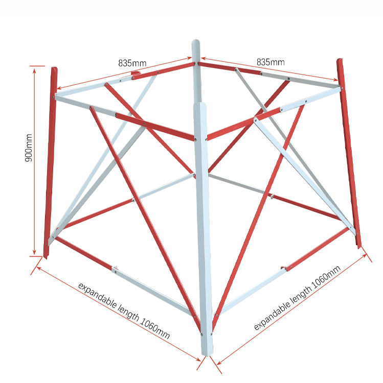 Folding aluminum 4 sided barrier