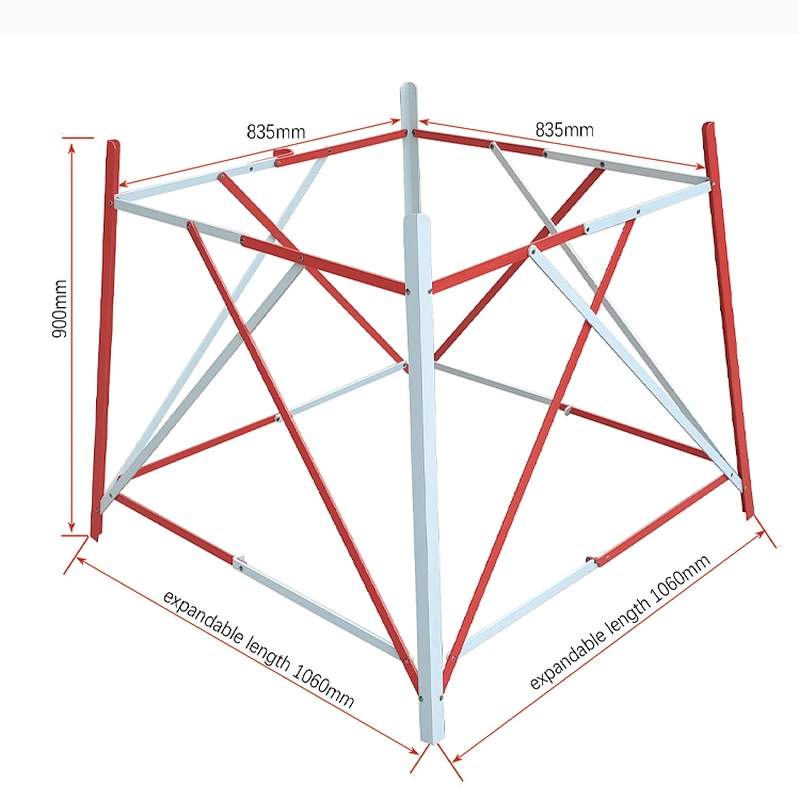 Folding aluminum 4 sided barrier